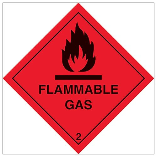 V Safety Flammable Gas 200 x 200 mm – 2 mm cartello di sicurezza in plastica rigida