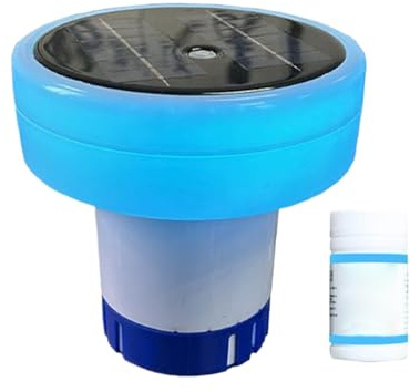 Flotteur de Tablette de Chlore Solaire pour Piscine, chlorinateur à libération réglable, Support de Tablette de Bassin, Dispositif de Distribution pour, Spa