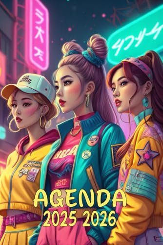Agenda 2025-2026: Scolaire k-pop | Journalier (une page par jour) | Septembre à Juillet | 14,8 x 21 cm | Collège et Lycée et primaire | anime et Corée, Korean Pop | garçon et fille.