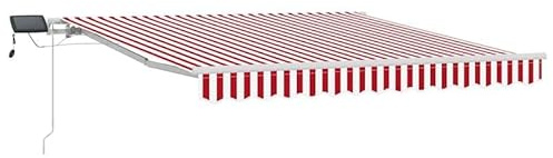 Einziehbare Markise rot weiß 300x250 cm - Stoff Markise für Terrasse und Balkon - Wetterbeständig und UV-Schutz - Perfekter Sonnenschutz für Ihren Outdoor-Bereich