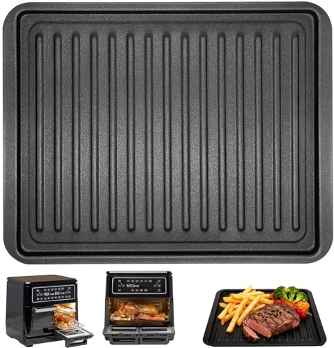 GXF Air Fryer Replacement Tray for Breville Halo Flexi Air Fryer, 12''×9.45''×1'' Steel Air Fryer Accessories Replacement Parts Roasting Rack Grill Racks Baking Tray，Dishwasher Safe