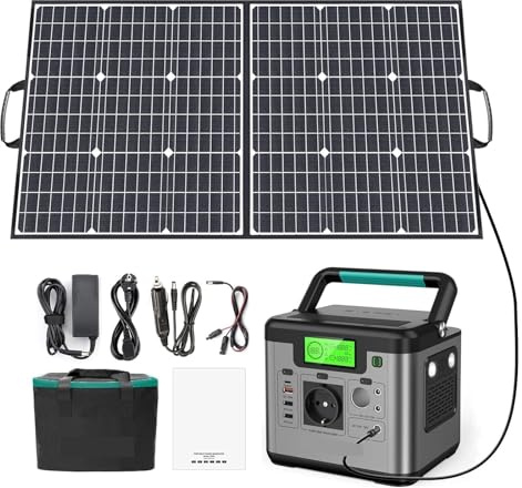 S500 Pro 500W (1000W Crête) Centrale Électrique 518Wh Générateur Solaire Maison Chargeur De Secours Batterie Externe Avec Panneau 100W Autonomie De Batterie Ultra Longue