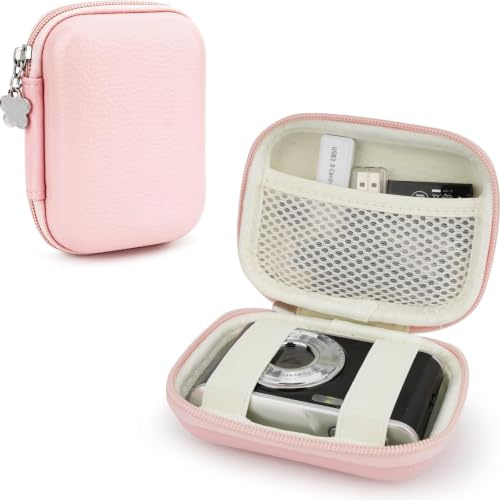 BIXWAF Porta Cavi da Viaggio Rosa,Organizer Cavi Elettronici per Caricatori,Mouse e Accessori Tech,Borsa Porta Caricatori Compatta e Portatile per Zaino e Valigia,12 * 9 * 4cm