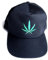 GANJA WEAR Basecap Hanfblatt Baseballcap schwarz Baumwolle Bestickt verstellbar bis Größe 58 Cannabis Hanf