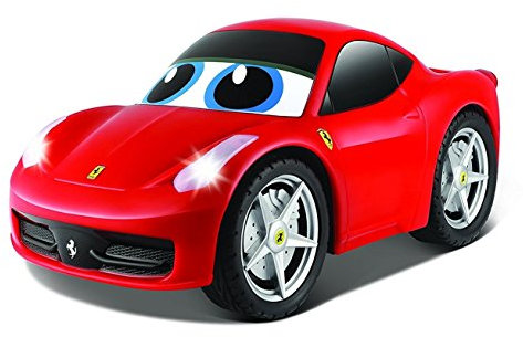 Bburago Junior – My First RC Ferrari – Ferngesteuertes Auto mit Lenkrad-Steuerung, realistischen Lichtern & Geräuschen, offizielle Ferrari-Lizenz, ab 24 Monaten empfohlen