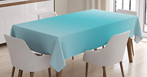ABAKUHAUS Ombre Tischdecke, Tropical Wasserdruck, Schmutzabweisend Pflegeleicht Waschbar Druck Mit Klaren Farben ohne Verblassen, 140 x 240 cm, Türkis