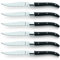 Amefa Premiere ROYAL STEAK Steakmesser-Set | 6-teilig | schwarz | mit Wellenschliff | 3-fach genieteter Acryl-Griff | Steakmesser Set in edlem Holz-Etui | 13/0 Klingenstahl | Grill Zubehör