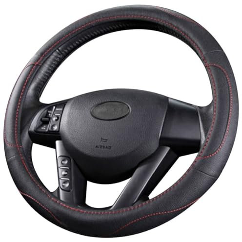 Pahajim Lenkradbezug Auto Lenkradhülle Microfiber Leder Steering Wheel Cover Universal rutschfest Lenkrad Bezug 38cm Lenkradschutz für LKW/Auto/Jeep/SUV -Schwarz