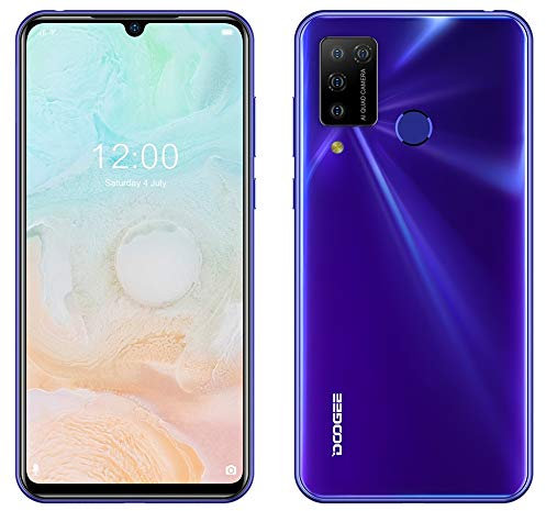 Smartphone Offerta Android 10, DOOGEE N20 PRO (6GB + 128GB) Cellulare, Helio P60 Octa-Core, Fotocamera AI Cinque 16 MP, Schermo FHD+ da 6,3 , Batteria 4400 mAh, Face ID Impronta Digitale GPS Viola