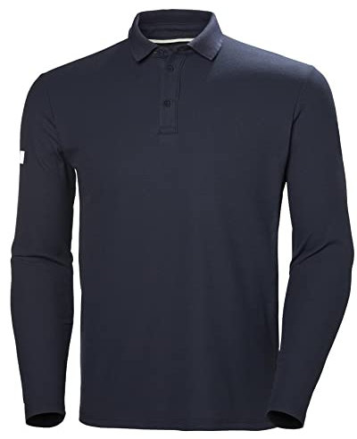 Helly Hansen Mens Crewline Long Sleeve Polo, 2XL, Navy