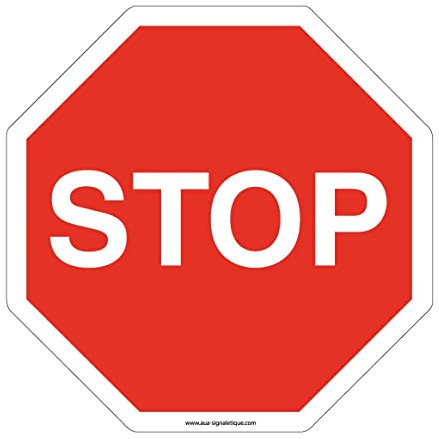 AUA SIGNALETIQUE - Panneau Stop - Ø 300 mm, Aluminium Dibond 3mm