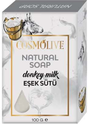 Cosmolive 24 types Natural Soap - goats milk soap, donkey milk soap, tea tree soap, sulphur/sulfur soap and the other (pure olive oil, black seed, argan oil, lavender, rose etc) (Donkey milk)