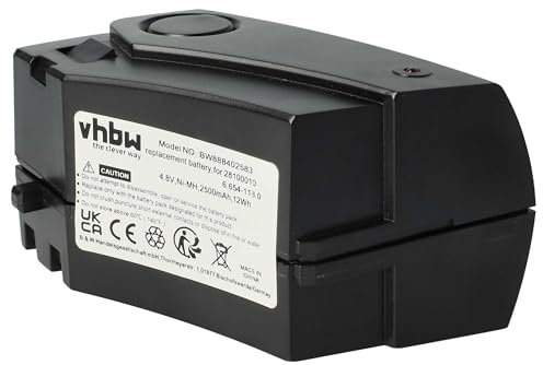 vhbw 1x batería Compatible con Kärcher K65 Plus aspiradora Negro (2500 mAh, 4,8 V, NiMH)