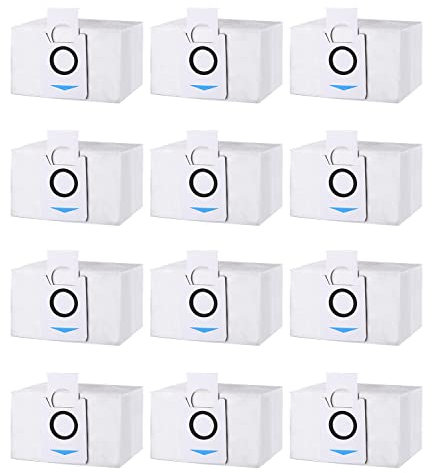 Lot de 12 Sacs d'aspirateur Accessoires pour Ecovacs Deebot X1 Omni / X1 e Omni/ T20 omni/T20e Omni Aspirateur, Sac À Poussière Pièces de Rechange, 3.2L Grande Capacité Sac Aspirateur pour DEEBOT