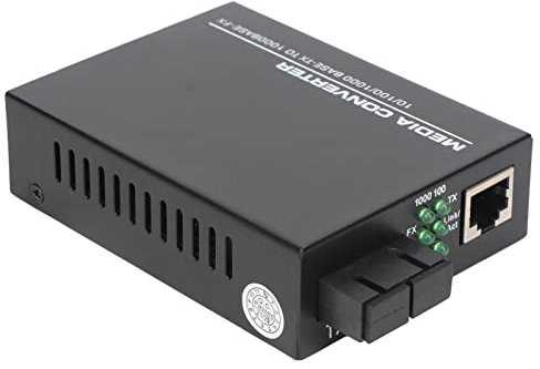 Convertidor de Fibra Gigabit Ethernet, Convertidor de Medios de Fibra de 850nm 1000Mbps, Transceptor de Fibra Ethernet RJ45 Multimodo con Indicador LED