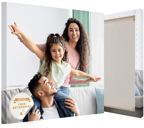 ecowalls Ihr Foto auf Leinwand 80x80 cm - Bild auf Leinwand mit Holzrahmen - Leinwand Bilder mit der Fotokorrektur und Retusche - Foto Leinwandbild Eigenes Foto - Personalisierte Geschenke