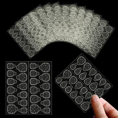 Fanjuanlan 11 Blatt / 264 Stk Nagel Klebepads, Doppelseitiger Transparent Nagel Adhesive Tabs, Aufkleber Nagelkleber Jelly Gel Transparenter Nagelaufkleber für Maniküre Zubehör
