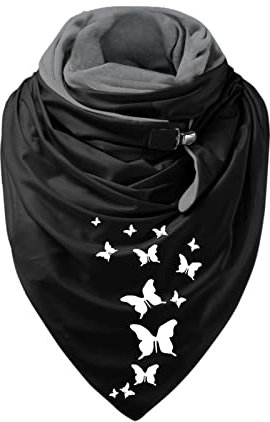 Schal Dreieck Damen Shawl Button Knopf Dreieckstuch Kaschmir Warm Winterschal WeihnachtsmüTze Soft Gemustert Einfarbig Herbstschal HalstüCher Frauen Herbst Winter Gift