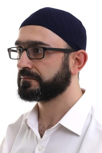 ihvan online Kufi Hüte für Herren, Taqiya, Takke, türkische muslimische Wintermützen, gewebt, Peci, islamische Gebetskullcap, islamische Geschenke, Dunkelblau, Einheitsgröße
