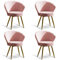 Chleby Juego de 4 sillas de Comedor, sillas de Cocina, sillas tapizadas, con Forma de Flor, con Patas de Metal, sillas de Comedor de Terciopelo, sillas de salón, sillones con reposabrazos, Color Rosa