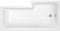 Balterley 1600 x 850mm L Shape Shower Bath, Single Ended Gloss White Soaking Shower Bath, Acrylic Baths for Bathrooms, Left Hand Square with Wider End, Adjustable Leg Set, Soaking Bathtub (White)