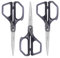 LIVINGO Acrylic Office Scissors Set - Comfort Grip Stationery Shears for School Home Craft - Ultra Sharp Stainless Steel Heavy Duty Blade Cutting Wrapping Paper Photos Ribbons Fabric Material, 3 Pack