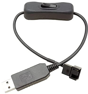Oadnijuie USB To 4Pin PWM 5V To 12V Line USB Sleeved PC Fan Power Adapter Connector Converter Cable With ON Off Switch 5v To 12v Step Up Converter