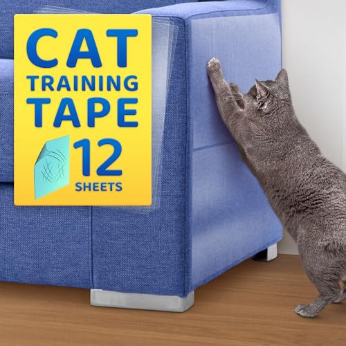 Cat Training Tape - 12-Pack, Various Sizes - Anti-Scratch Deterrent for Furniture - Double-Sided Tape to Stop Cats from Clawing - by KapStrom