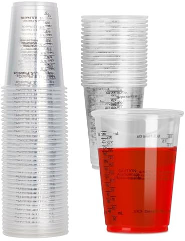 FRTAOOP 30 Stück Transparente Polypropylen Epoxidharz Mischbecher, 240 ml Lackmischbecher, Messbecher für Flüssigkeiten, Farbe, Pigment