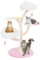 GOPLUS Arbre à Chat Fleur 123cm, Design Incurvé, Griffoirs en Sisal, 2 Perchoirs Rembourrés, 2 Plateformes, Balles Suspendues, Arbre a Chat Maine Coon pour Chats d'Intérieur