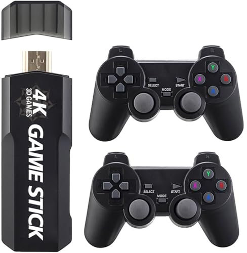 BIRCHTREES GD10 Retro Game Stick 4K, Consola de Videojuegos Plug and Play con 128G 40000+ Juegos, Salida HDMI para TV con Mando Inalámbrico 2.4G, Emuladores Retro Arcade