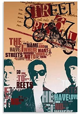 ENQIAOZHANG Kunstdruck Poster 50x70cm U2 Dove le strade non hanno nomevintage poster casa camera da letto soggiorno decorazione Senza Cornice
