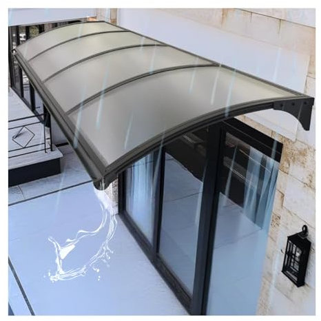 Polycarbonat-Rundbogen-Baldachin für Haustür, wetterfest und UV-beständig, Eingangsmarkise, verschiedene schlagfest, für Garage, Balkon, Fenster (57 x 260 cm)