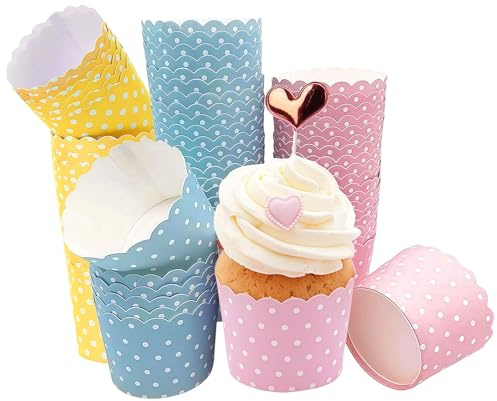 Cupcake Wrapper 150 Stück – Muffinförmchen Papier, 5x6x4,7 cm, Ölbeständig & Faltenfrei, Ideal für Backtage, Geburtstage, Hochzeiten, Partys, Halloween, Cupcakes & Muffins