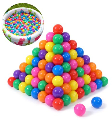 Shyllin Spielbälle Bunte, 50 Stück, 5,5 cm, Gemischte Farben, BPA-frei, Babyball zum Greifen,Bunte Bälle für Bällebad,Zum Greifen und Werfen, für Bällebecken und Kinderplanschbecken