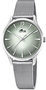 Lotus Watches Damen Datum klassisch Quarz Uhr mit Edelstahl Armband 18408/4
