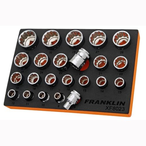 Franklin Tools Socket Set 1/2 Drive 12 Point 23 Pcs 8-32mm XF8023