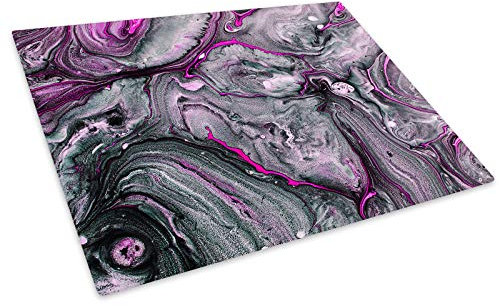 Marble Pink Glass Chopping Board Kitchen Worktop Saver Protector
