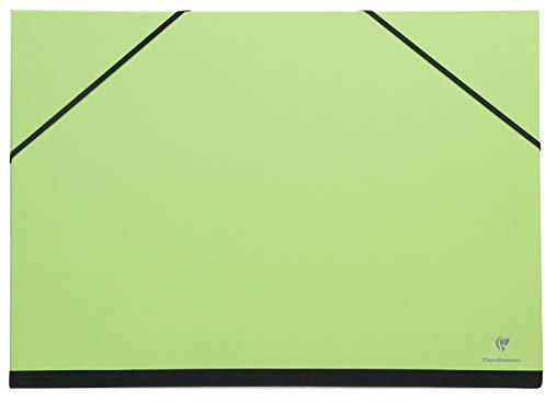 Clairefontaine 144404C Zeichenmappe Maya mit Gummizugverschluß, praktisch und robust, 52 x 72cm, 1 Stück, grün
