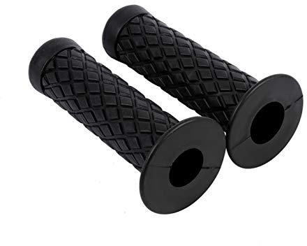 Motorrad Hand Griffe, Fydun 22mm Anti-Rutsch Universal Vintage Soft Rubber Lenker 2Pcs Thruster Grip Für Motorrad Dirt Bike(Schwarz)