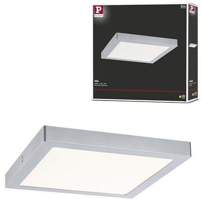 Paulmann 70982 LED Panel Abia eckig incl. 1x22 Watt Deckenlampe Chrom matt Lichtpanel Kunststoff Deckenlicht 2700 K