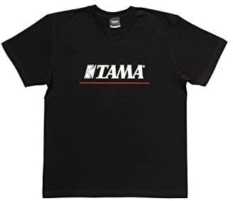 Tama Logo T-Shirt für Drummer - L - Schlagzeug Zubehör, Schwarz mit roter Linie (TAMT004L)