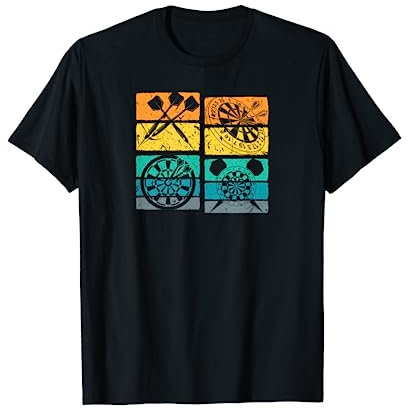 Dart Retro Vintage Dartboard Dartspieler T-Shirt