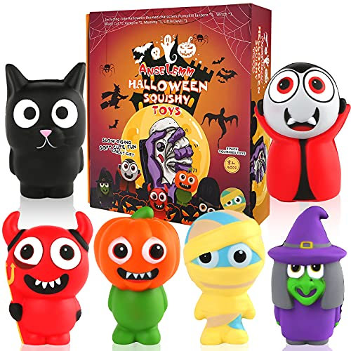 ANGELEMM 6 Pcs Halloween Squishy Spielzeug, Squishies Soft Stress Squeeze Spielzeug Set Langsam Dekompression Creme Duftenden Squishy Kid Toys Geschenk für Kinder Erwachsene Mädchen Jungen
