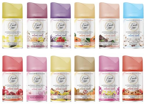 12x Fresh Line MIX PAKET Lufterfrischer für Automatische Duftspender Fresh Matic Max je 250ml passend für alle Maschinen