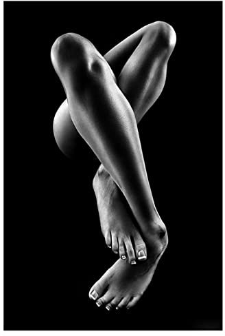 IBUKHSDGYIFH Sexy Körper Schwarz Leinwand Malerei Nackte Frau Beine Poster und Drucke Wandkunst Bild für Wohnzimmer Wohnkultur Ungerahmt-40X60cm