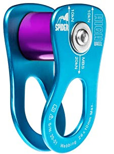 SPIDER SLACKLINE - Flache Slackline-Rolle mit Verbinder. Highwheel ist EIN zuverlässiger Helfer beim Spannen Einer Slackline durch das Primitive selbstsichernde System - Purple Pulley