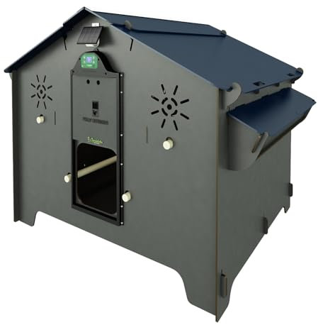 Hühnerstall für 12/15 Hühner POLLY FARM EVOLUTION GRAU 3XL inklusive automatischer Türöffner Auto-Defender