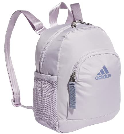 adidas Unisex-Erwachsene Uni Linear Backpack Small Travel Bag Discontinued Mini Rucksack Tasche, Silver Dawn Grey/Silver Violet Purple, Einheitsgröße