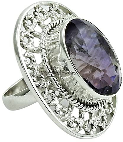 Echter Amethyst lila Damenring, Ehering aus reinem 925er Sterlingsilber, Jahrestagsgeschenke für sie, Statement-Ring, spirituelle Geschenke, Angstring, Muttertagsgeschenke, Februar-Geburtsstein